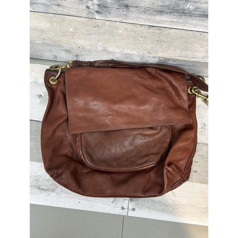 Fred Eisen VTG Hand Crafted Brown Leather Crossbody Satchel